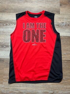 Spalding Red and Black Kids XL Athletic Sleeveless Top - "I AM THE ONE"
